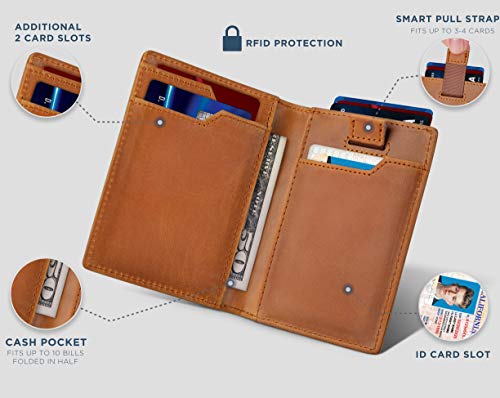 Image of SERMAN BRANDS Wallets for Men Slim Mens leather RFID Blocking Minimalist Card Front Pocket Bifold Travel Thin