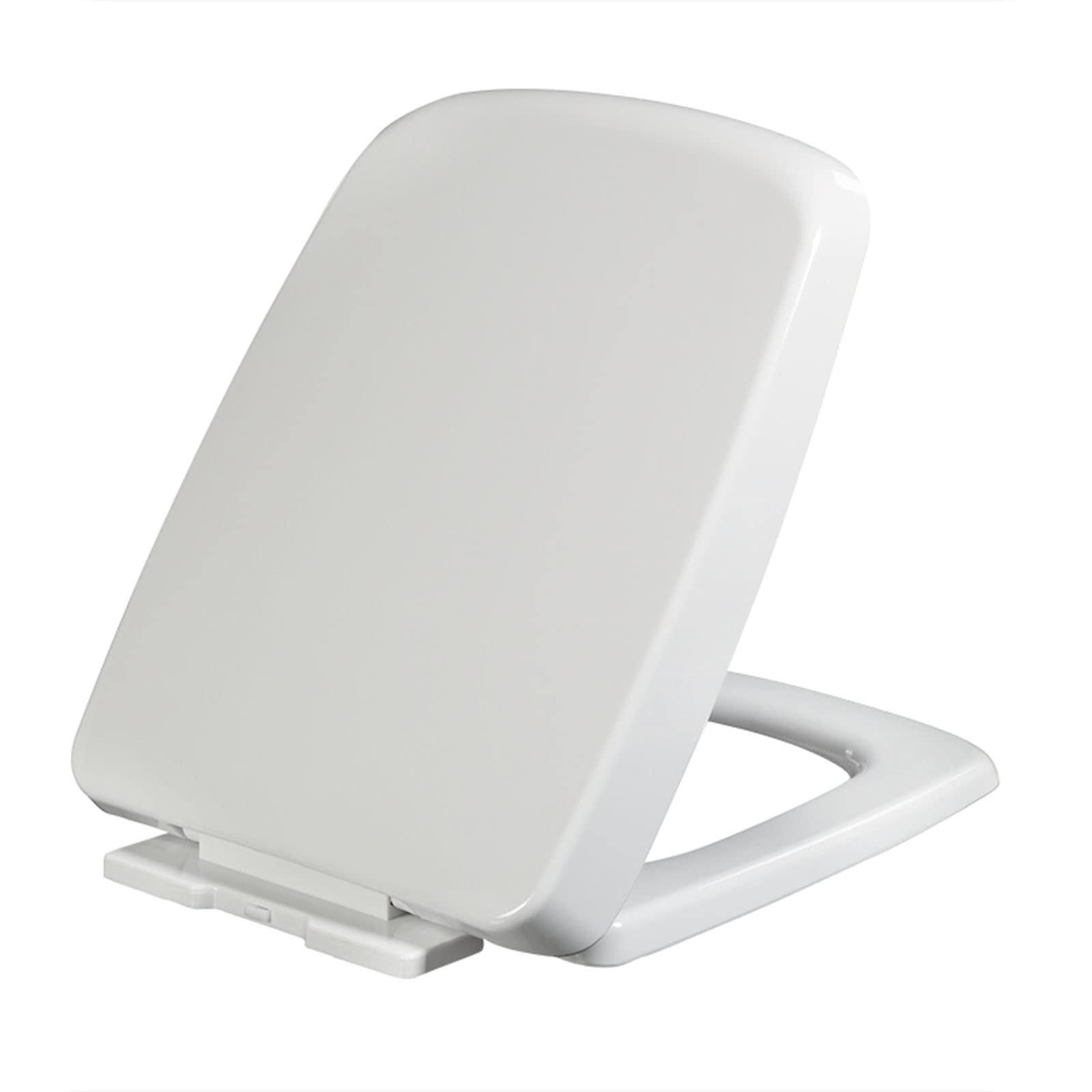 YUZGUHEY Square Toilet Seat with Cover, White, Slow Close, Quick-Release for Easy Cleaning. Rectangle,06A(06B)