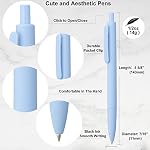 LINFANC Black Gel Pens Fine Point Smooth Writing Pens Bulk, Soft Touch Cute Pens Aesthetic School Supplies, 0.5mm Black Ink Pens for Journaling, Cute Office Supplies for Women Man 10-Count (LF6051)