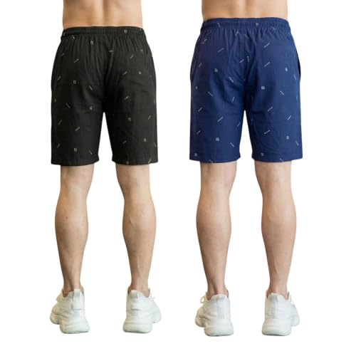 Image of FEEL TRACK Men Cotton Printed Shorts