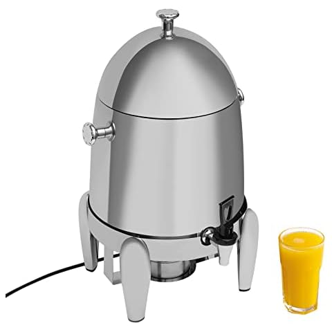 PROYONGOO 3.5 Gallon Hot Drink Dispenser, Stainless Steel Coffee Urn, Hot Beverage Dispenser for Milk Coffee Tea Water Juice - Electric/Alcohol Heating Cover