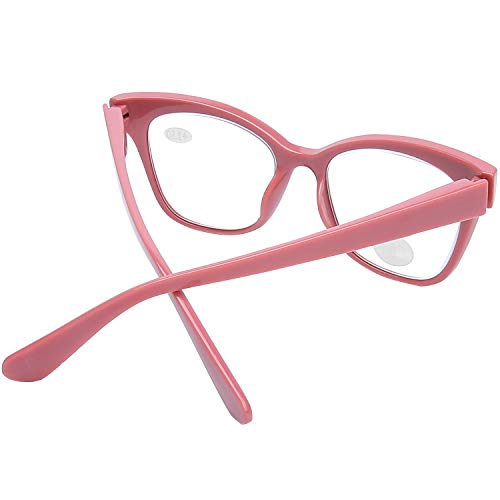 DOOViC Blue Light Blocking Computer Reading Glasses Pink Frame Large Lens Square Readers for Women +1.5, Msd002c3 Pink - Image 4