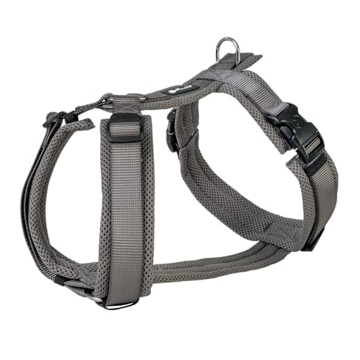 Petlando Y-Comfort Mesh Geschirr Anthrazit M (Halsumfang 46-74 cm, Brustumfang 50-74 cm)