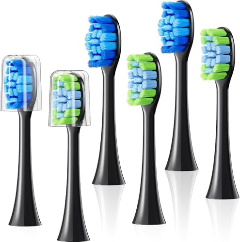 COSLUS Sonic Cabezales de repuesto para cepillo de dientes eléctrico: compatibles con cepillo de dientes eléctrico C30, paquete de 6 con 2 tipos de diseño de cepillo, adecuado para adultos, niños y