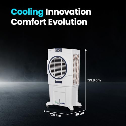 Image of Voltas Magic air 85, with Swing Control (85 Litre Capacity, Water Level Indicator, Glass Plastic Fan, Honeycomb Cooling Media, White)