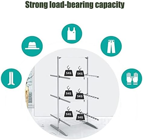 ZJIEX Electric Heated Clothes Airer Dryer 3-Tier Foldable Electric Clothes Dryers Indoor Low Energy Heated Drying Racks 300W 45-55℃ Constant Temperature