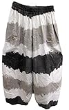 Hose-Leinen-Ballon-Gummibund-Lagenlook-weiss-grau-schwarz-batic Gr. 48-50
