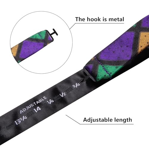 Image of Dubulle Self Tie Bow Ties and Lapel Pin for Men Paisley Solid Mens Bowtie and Handkerchief Cufflinks Set Wedding