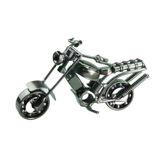 CTForest Modelo de Motocicleta, Creativo Modelo de la Motocicleta, Vintage Hecha a Mano Hierro Moto Modelo, para Accesorios de Fotografía, Colección de Arte, Decoración de Escritorio (Plateado)