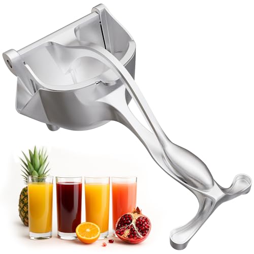 Manual Juicer Hand Press with Ergonomic Heavy Duty Handle - Pour Spout for Mess-Free Pouring, Aluminum Alloy Hand Juicer Squeezer | 0.6 L Capacity - Juice Press for Lemon, Orange, Lime, & Grapefruit