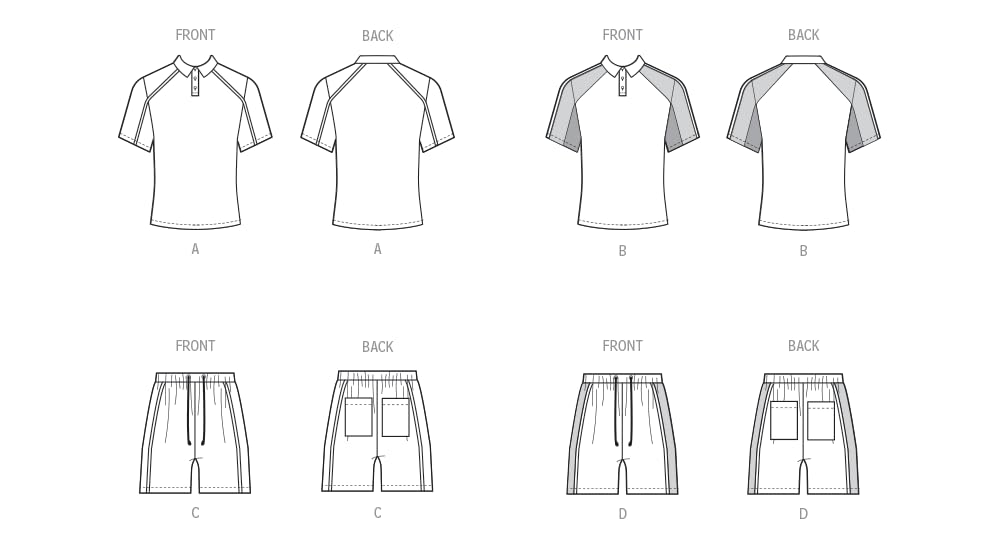 MCCALLS Sewing Pattern M8485BB Men's Knit Tops and Shorts BB (44-46-48-50-52), Multicoloured - Image 3