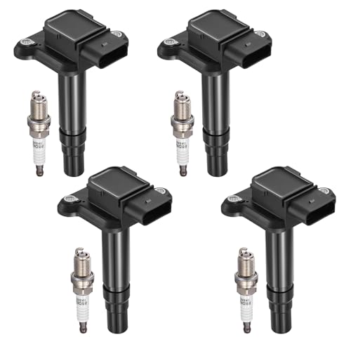 Image of 4-Pack UF274 Ignition Coils & 6418 Spark Plugs Kit Compatible with Audi A4 A6 A8 S6 S8 TT Quattro, Volkswagen Beetle Golf Jetta Passat, 1.8L 4.2L - Replaces 06B905115B 5C1036 C1318 & more