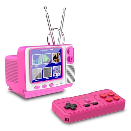 EASEGMER Retro Handheld Game Console with 168 Classic Games, Mini TV Style, 3.0" Screen, AV Output, 2 Player Support, Rechargeable Battery for Kids Ages 4-12.