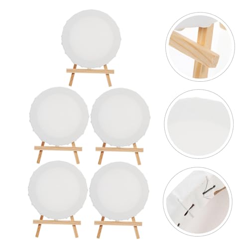 Mini caballetes de madera y lienzos circulares GALPADA para solucionar proyectos creativos 8