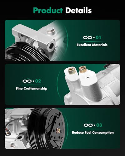 Image of SCITOO AC Compressor fit for Nissan 350Z 3.5L 2003-2007 | Fast Cooling, Ultra Low Noise (≤72 dB)Air Conditioner Compressor with Clutch, Easy Installation, 255643