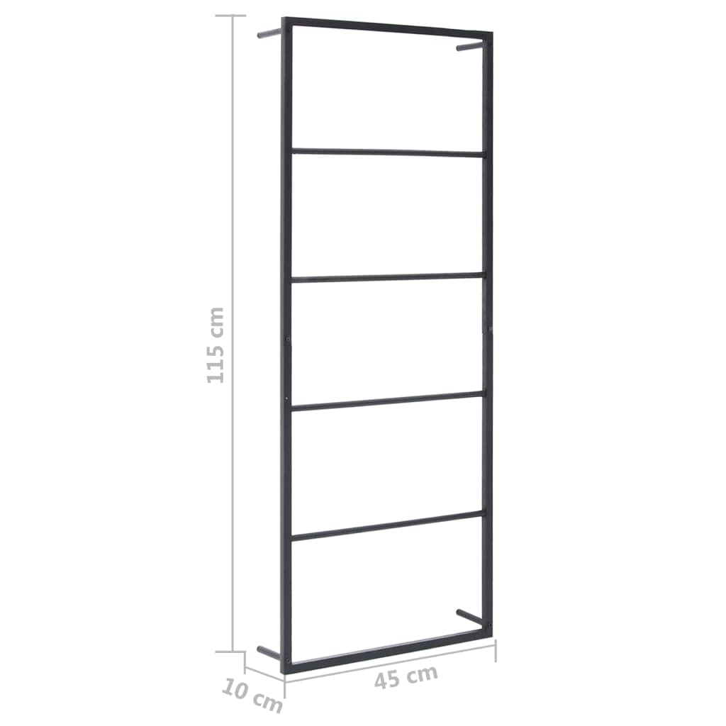 Handtuchständer Schwarz 45x10x115 cm Stahl Wandhalterung mit Doppel Ablage und Schwenkbar für Badezimmer Gäste WC Küche Heizkörper Aufhängung