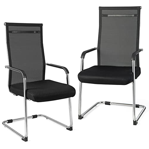 CLP Freischwinger Melina V2 Kunstleder - Besucherstuhl Mit Chromgestell Schwarz