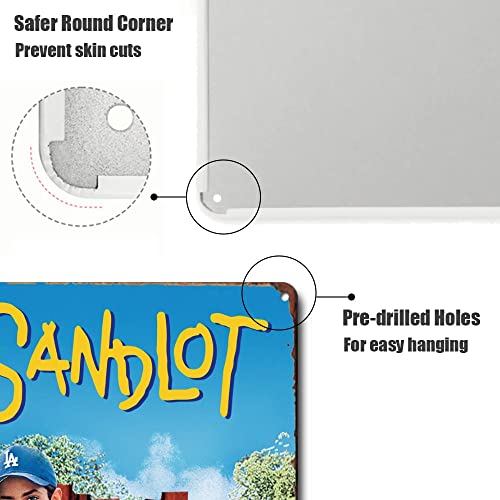 The Sandlot 90S Classic Movie Posters Vintage Retro Metal Signs Vintage Wall Decor Art Retro Style Movie Tin Sign, 8X12 Inch (20X30 Cm) #TOP5