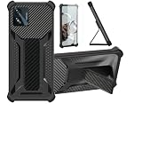Aroepurt Case for Dialn Nova Phone Case Stand Cover [with Tempered Glass Screen Protector] Hybrid Case [Folding Support Magnetic] [Frosted Anti-Fingerprint] Black