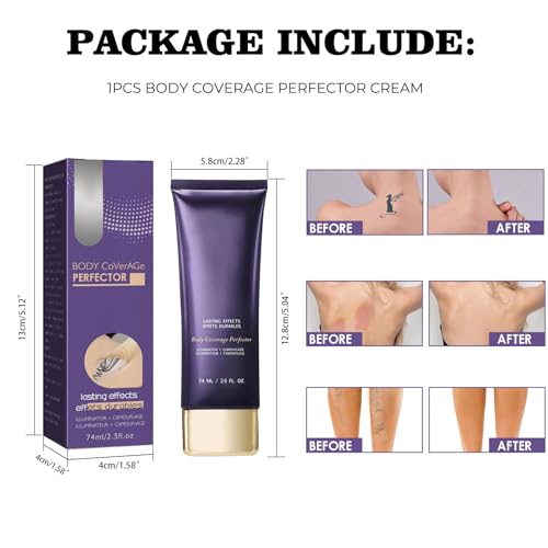 Mikabila 74ml*2pcs Scar Tattoo Concealer,Cover Cream for Spider Veins Concealer Cream, Tattoo Cover Make-Up, Leg Make-Up - Image 2