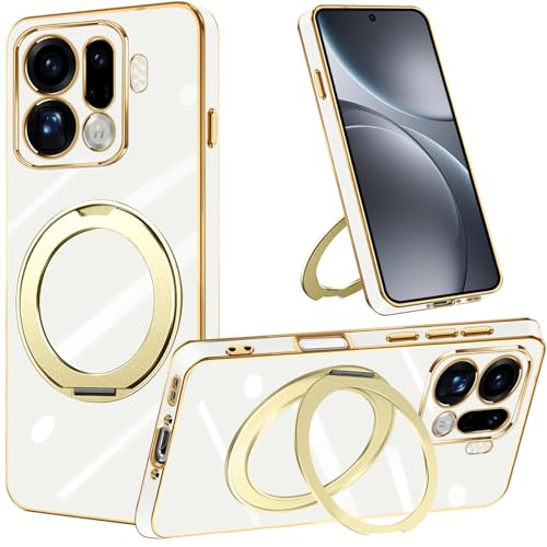 ZHIYIJIA OPPO Find X9 Pro 5G �p �P�[�X �N���A 360�x��]�X�^���h �X�^���h�@�\ �ϏՌ� �I�b�| find x9 pro �J�o�[ �����O�t�� TPU �X�}�z�P�[�X �y�� ���^ ���@�\ �S�ʕی� �����h�~�i�z���C�g�j