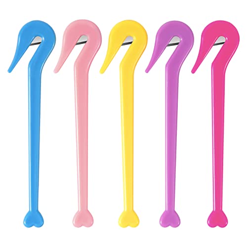 Elastic Hair Bands Remover, Cuttte 5pcs Rubber Band Cutter for Hair, Pony Pick for Cutting Pony Rubber Hair Ties, 5 Colors Hair Tie Cutter for Kids