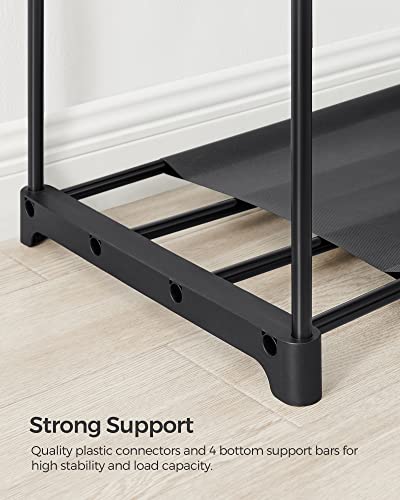 Image of SONGMICS Portable Closet, Freestanding Closet Organizer, Clothes Rack with Shelves, Hanging Rods, Storage Organizer, for Cloakroom, Bedroom, 59.5 x 16.9 x 65.4 Inches, Black URYG036B02