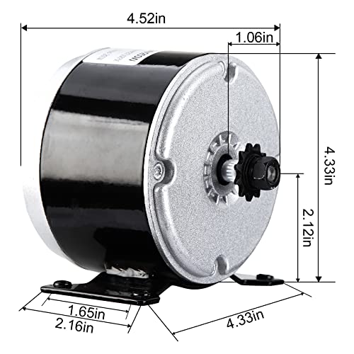 Vevitts 350W Brushed Electric Motor, Small Brushed Permanent Magnet Electric Motor For E Scooter Drive Speed Control 24V 350W 3000Rpm #TOP1