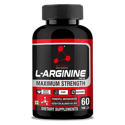 Mypro Sport Nutrition L-Arginine 1000mg Supplement for Muscle Growth, Stamina, Recovery, Immune Booster & Energy - 60 Tablets