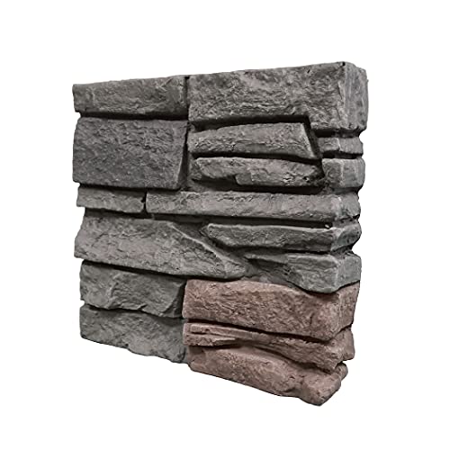 GenStone Faux Stacked Stone Sample 12" x 12" in Coffee Color for Do It Yourself Friendly Home Improvement Projects
