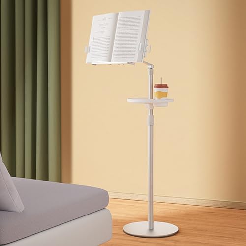 Soporte de pie ajustable y plegable para leer libros cómodamente con manos libres 8
