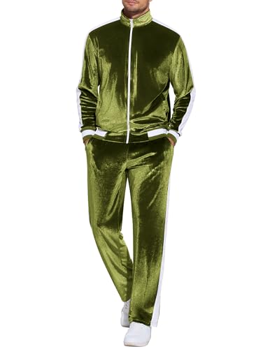 Amazon.com: COOFANDY Velvet Tracksuits Active Mens Casual Outfits