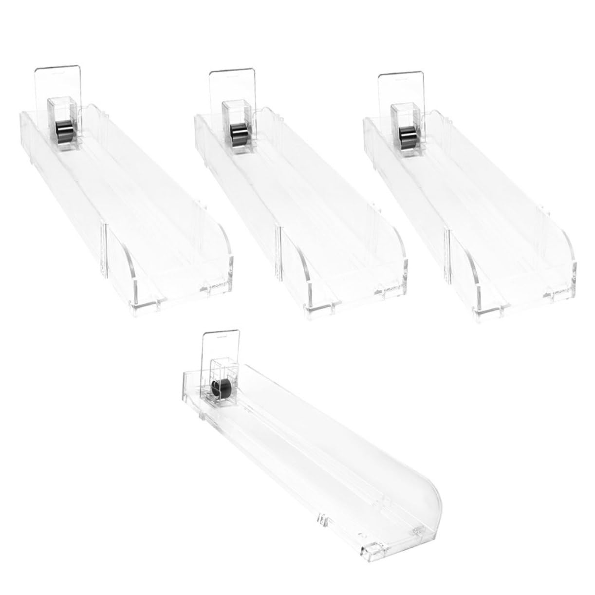 4pcs Automatic Cigarette Dispenser Showcase Display Rack Dual-Sided Single-Sided Cigarette Organizer Easy to Install Reliable and Sturdy Push Tray for Retail Use