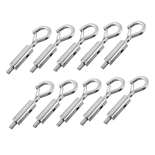 HONMEET 10 Piezas Guía De Cables De Acero Inoxidable Gancho Cierre De Resorte y Ajuste Para Organización De Cables Escenario De Trabajo