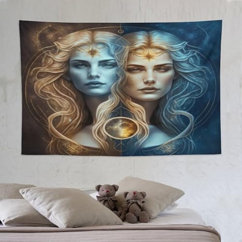 Tapisserie Gémeaux PAZZK tenture murale 150×230cm drap de chambre