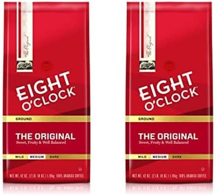 Eight O'Clock Coffee The Original, Medium Roast, Ground Coffee, 42 Ounce (Pack of 2), 100% Arabica, Kosher Certified