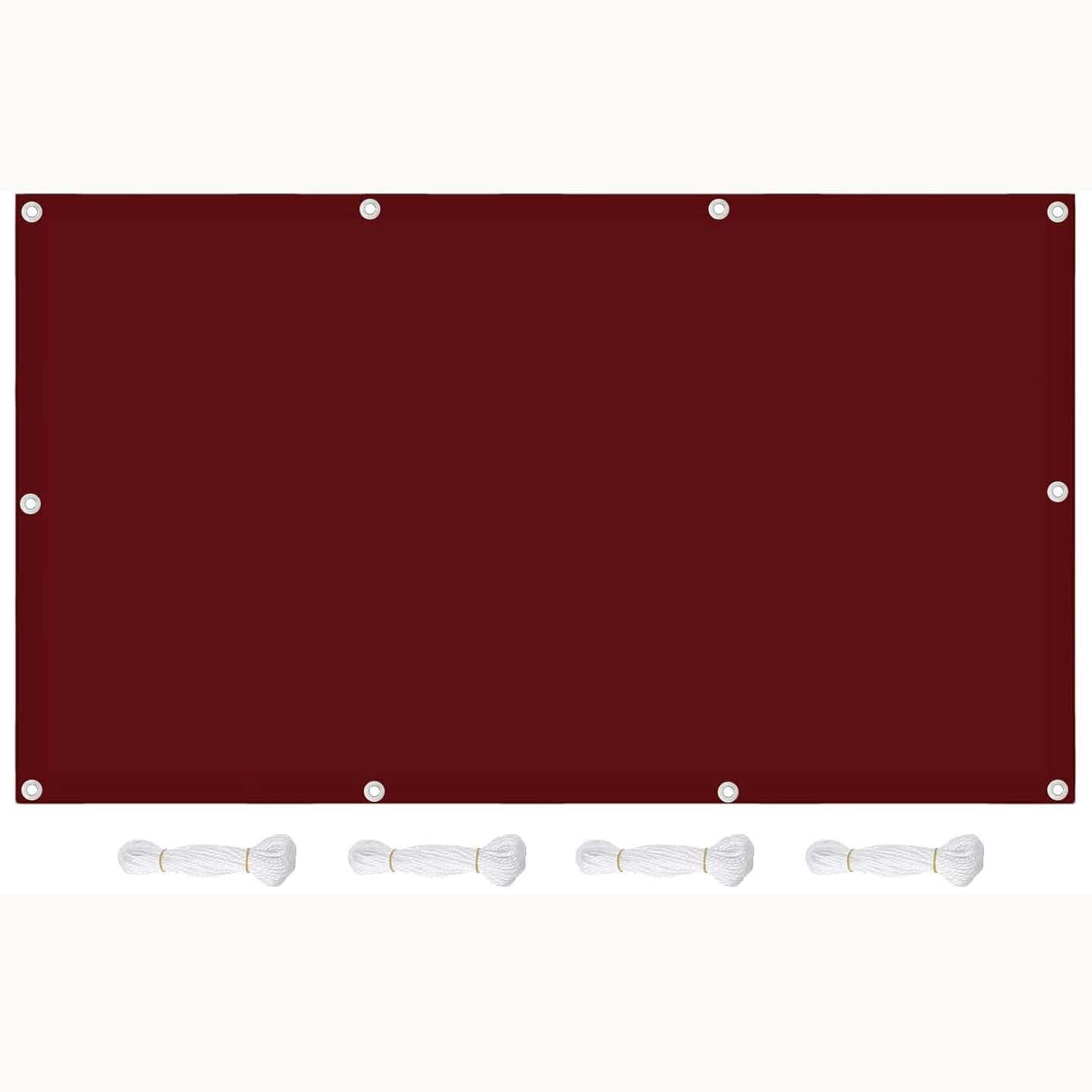 Amunpitic Sun Shade Sail Waterproof 4x4m, Rectangle Sun Protection Water-Repellent Outdoor Privacy Screen Fence with Eyelets and Rope for Garden Gazebo Pergola Patio