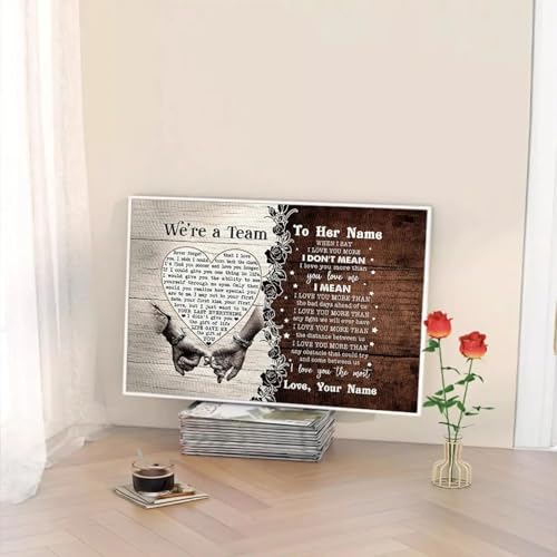 Impression sur toile créativité texte tableau mural couple cadre inclus
