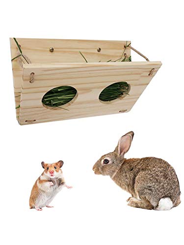 Kapokilly Rabbit Feeder,Grass Shelf Food Bowl Folding Feeder Frame For Small Animals Feeding,size 18×30cm Hole Diameter 8cm/3.15in