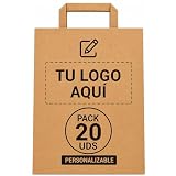 Bolsas Kraft Personalizables con Imagen Frontal | Pack Bolsa Papel Kraft para Tienda, Eventos, Regalos | Personaliza con tu Logo o Diseño