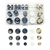 110Pcs Mixed Sewing Buttons, 4-Hole Craft Round Blazer Buttons, 5 Color 3 Size(15mm/20mm/25mm),Suitable for...