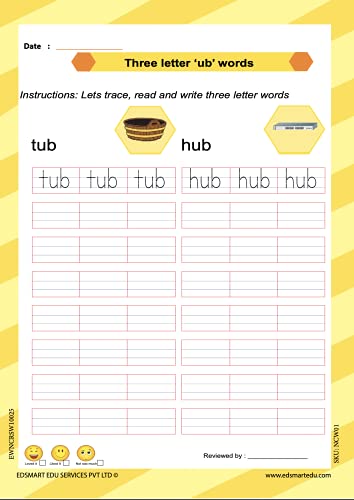 Image of Edsmart English Word Writing & Sentence Writing Books Set For Kids Of 3-5 Years Old | 2 Books - A4 Size | Best Kids Writing Book | Teaches Tracing Book, Sight Words, Cvc Wordssentence Writing Book