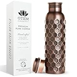Otiem 100% Copper Water Bottle for Drinking Water, 34 Oz Antique Black – Stay Hydrated and Enjoy Ayurvedic Benefits – Leak-Proof, Temperature Retention, Eco-Friendly Design – Durable Copper Bottle