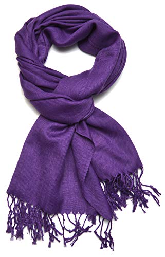 Gelante Plain Soft Pashmina Shawl Wrap Scarf Solid Colors. 615-Purple