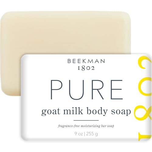 Image of Beekman 1802 Goat Milk Soap - Moisturizing Hand & Body Soap Bar with Shea Butter & Botanical Oils, Triple-Milled, Non-Drying, Made for Sensitive Skin, Fragrance Free 9 oz