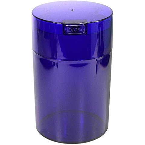 Coffeevac 1LB – Patented Airtight Container | Multi-use Vacuum Container Works as Smell Proof Containers for Ground Coffee and Coffee Bean Containers. Blue Tint Cover