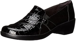 Clarks Women's May Marigold Slip-On Loafer, Black Crocodile, 7.5 W US