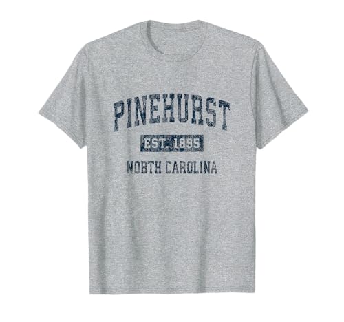 Pinehurst North Carolina NC Vintage Sports Design Navy Print T-Shirt