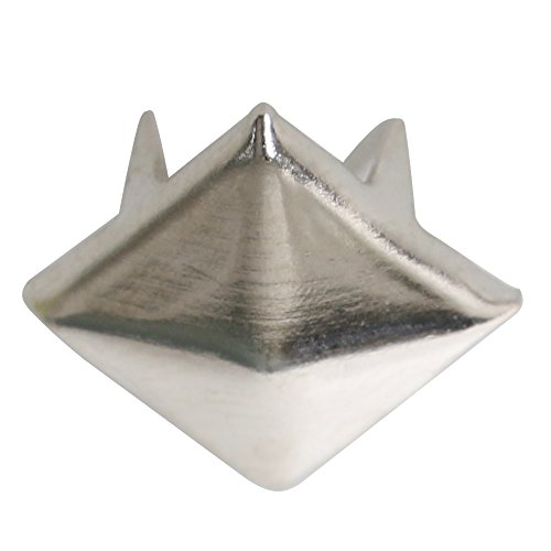 TRIXES 200pcs 7mm Silver Clothing Pyramid Studs Nickel Rivet Leathercraft Bag Belt Punk