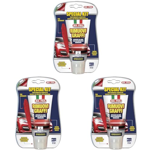 Elimina arañazos de carrocería con el kit Mafra en un pack de 3 para coche limpio